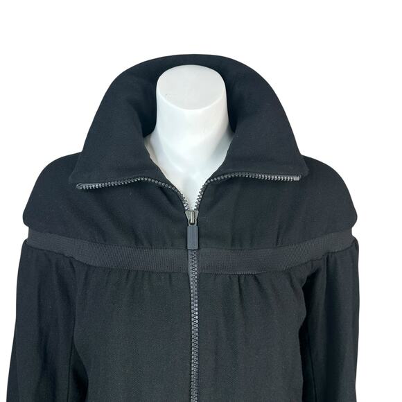 Adidas Yohji Yamamoto Bomber Jacket Womens Medium Black Wool Blend 2 Way Zipper - Picture 2 of 11